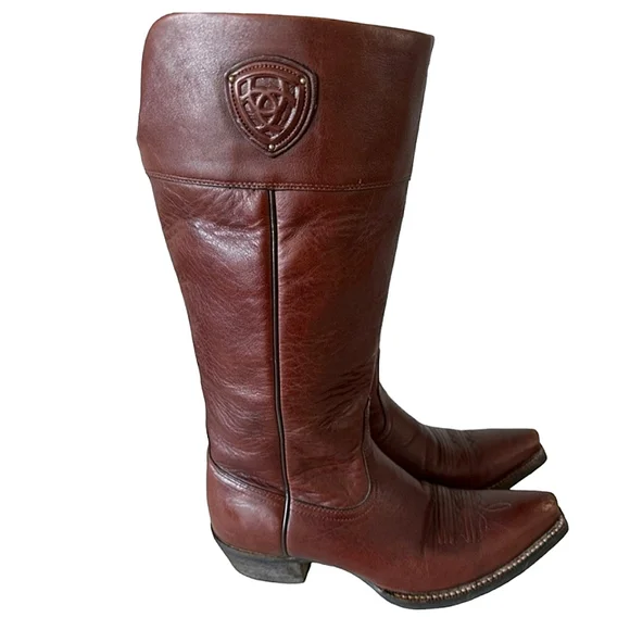 ARIAT Tall Riding Cowboy Boots - Picture 6 of 16
